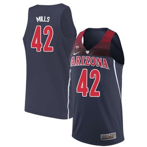 Men Arizona Wildcats Chris Mills #42 Stitch Navy Jerseys 747538-633