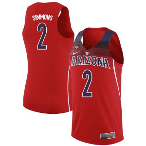 Men's Arizona Wildcats Kobi Simmons #2 Red Stitch Jersey 758994-246
