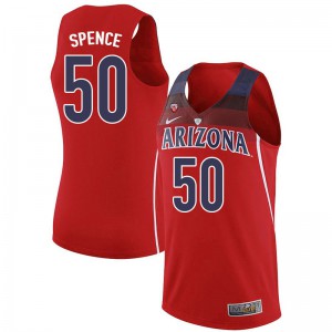 Men's Arizona Wildcats Alec Spence #50 Red Stitched Jerseys 835529-867