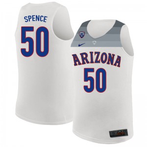 Mens Arizona Wildcats Alec Spence #50 White Stitched Jersey 210554-120