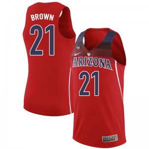 Mens Arizona Wildcats Jordan Brown #21 Embroidery Red Jersey 747511-680
