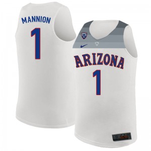 Men Arizona Wildcats Nico Mannion #1 White Stitched Jerseys 149083-786