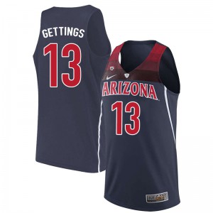 Men's Arizona Wildcats Stone Gettings #13 Navy Official Jerseys 195067-271