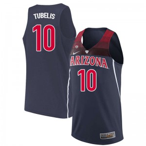 Mens Arizona Wildcats Azuolas Tubelis #10 Navy Basketball Jerseys 783874-947