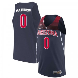 Men's Arizona Wildcats Bennedict Mathurin #0 Navy Embroidery Jerseys 455199-506