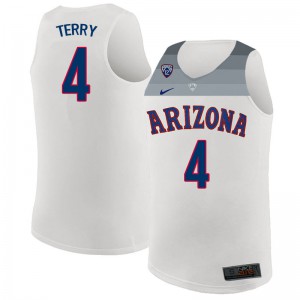 Men's Arizona Wildcats Dalen Terry #4 White Embroidery Jersey 300374-327