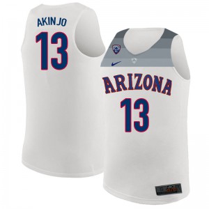 Men's Arizona Wildcats James Akinjo #13 White Basketball Jerseys 565162-770