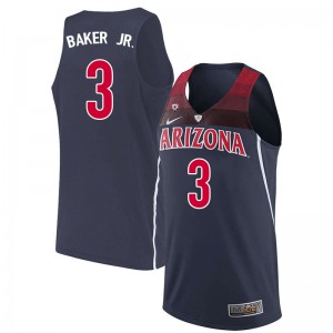 Men's Arizona Wildcats Jemarl Baker Jr. #3 Navy NCAA Jersey 427421-471