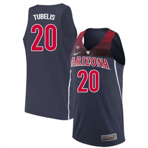 Men's Arizona Wildcats Tautvilas Tubelis #20 Navy Basketball Jersey 188426-242