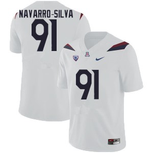 Men's Arizona Wildcats Alex Navarro-Silva #91 White Stitched Jersey 924301-362