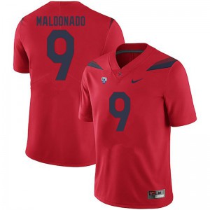Men's Arizona Wildcats Gunner Maldonado #9 Red Stitched Jerseys 134395-800