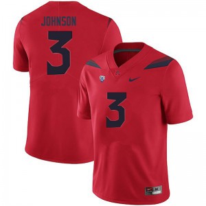Men Arizona Wildcats Jalen Johnson #3 Stitch Red Jerseys 279990-621