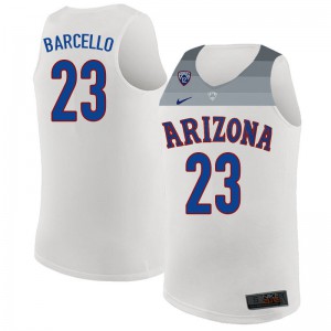 Men's Arizona Wildcats Alex Barcello #23 White Stitched Jerseys 498629-698