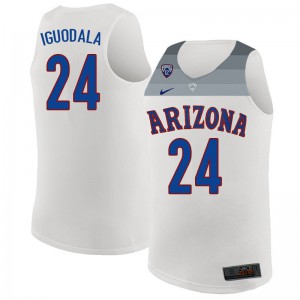 Men's Arizona Wildcats Andre Iguodala #24 White Embroidery Jersey 491263-287