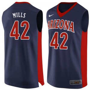 Men Arizona Wildcats Chris Mills #42 Navy Official Jerseys 896161-386