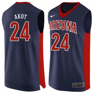 Mens Arizona Wildcats Emmanuel Akot #24 Stitched Navy Jersey 184104-904