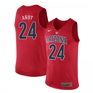 Mens Arizona Wildcats Emmanuel Akot #24 Red Stitch Jersey 436697-558