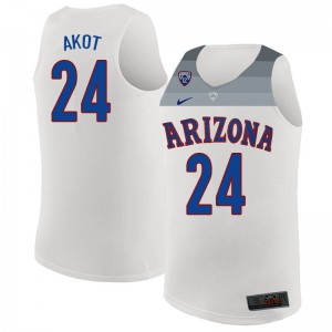 Mens Arizona Wildcats Emmanuel Akot #24 NCAA White Jersey 853630-837