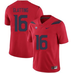 Men Arizona Wildcats Jake Glatting #16 Red Official Jerseys 337183-325