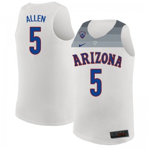 Men's Arizona Wildcats Kadeem Allen #5 White Basketball Jersey 273281-112