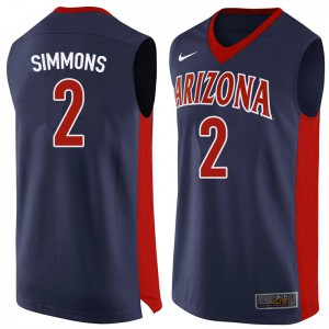 Men Arizona Wildcats Kobi Simmons #2 Navy Basketball Jerseys 752585-982