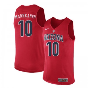 Men Arizona Wildcats Lauri Markkanen #10 College Red Jerseys 996485-990