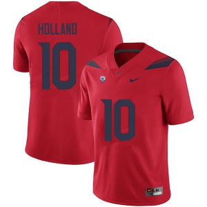 Men's Arizona Wildcats Malcolm Holland #10 Football Red Jerseys 741103-737