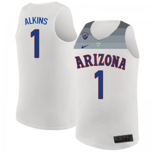 Men's Arizona Wildcats Rawle Alkins #1 NCAA White Jerseys 307515-973