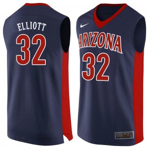 Men's Arizona Wildcats Sean Elliott #32 Official Navy Jersey 535500-587