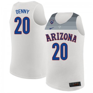 Men's Arizona Wildcats Talbott Denny #20 Official White Jerseys 328134-712