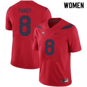 Womens Arizona Wildcats Anthony Pandy #8 Official Red Jersey 486592-936