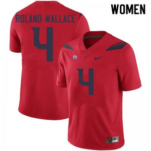 Women Arizona Wildcats Christian Roland-Wallace #4 Red Stitched Jersey 514801-500