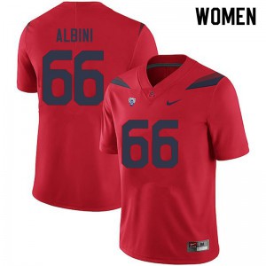 Women Arizona Wildcats Geno Albini #66 Red Official Jerseys 200292-640