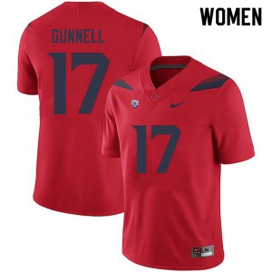Women Arizona Wildcats Grant Gunnell #17 Embroidery Red Jersey 243128-712