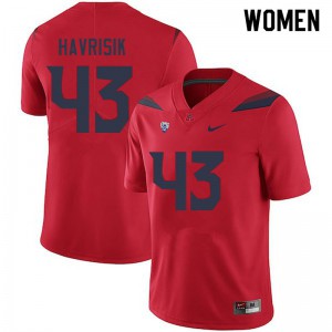 Women's Arizona Wildcats Lucas Havrisik #43 Red Football Jerseys 695599-609