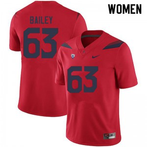 Women Arizona Wildcats Steven Bailey #63 Football Red Jerseys 213375-285
