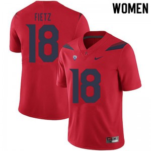 Women's Arizona Wildcats Cameron Fietz #18 Red University Jerseys 360762-689