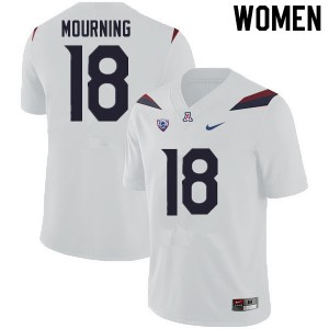 Women Arizona Wildcats Derick Mourning #18 White Football Jersey 636914-419