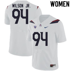 Women's Arizona Wildcats Dion Wilson Jr. #94 Official White Jersey 125451-785
