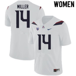 Women's Arizona Wildcats Dyelan Miller #14 White Stitch Jersey 369479-700