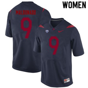 Women Arizona Wildcats Gunner Maldonado #9 Stitched Navy Jerseys 661439-461