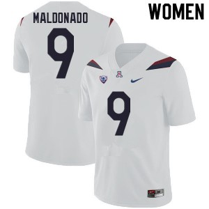 Women Arizona Wildcats Gunner Maldonado #9 White High School Jerseys 857872-497