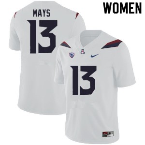 Women's Arizona Wildcats Isaiah Mays #13 White Football Jersey 901668-303