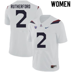 Women Arizona Wildcats Isaiah Rutherford #2 White Football Jerseys 196588-949