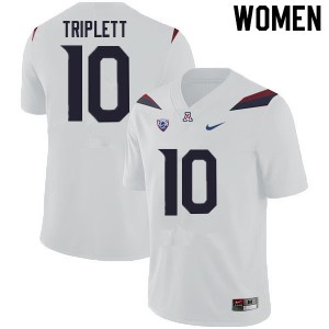Women's Arizona Wildcats Jabar Triplett #10 High School White Jerseys 578134-373