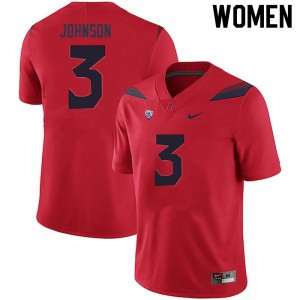 Women Arizona Wildcats Jalen Johnson #3 Official Red Jersey 488932-956