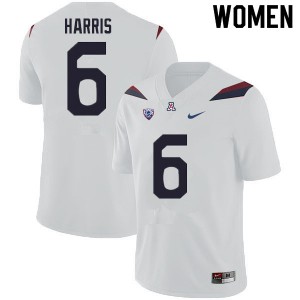 Women Arizona Wildcats Jason Harris #6 Player White Jerseys 352570-117