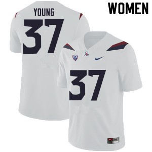 Womens Arizona Wildcats Jaydin Young #37 College White Jerseys 795035-524