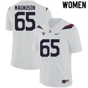 Women Arizona Wildcats Leif Magnuson #65 White Stitch Jerseys 600550-560