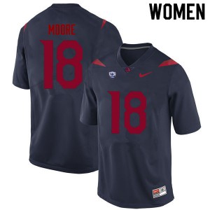 Women's Arizona Wildcats Nick Moore #18 Stitch Navy Jerseys 906867-779